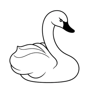 Disegno facile di cigno