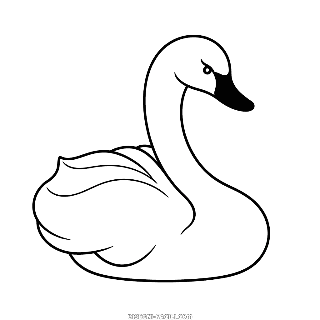 Disegno facile di cigno