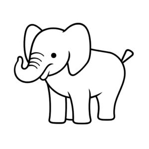 Disegno facile di elefante