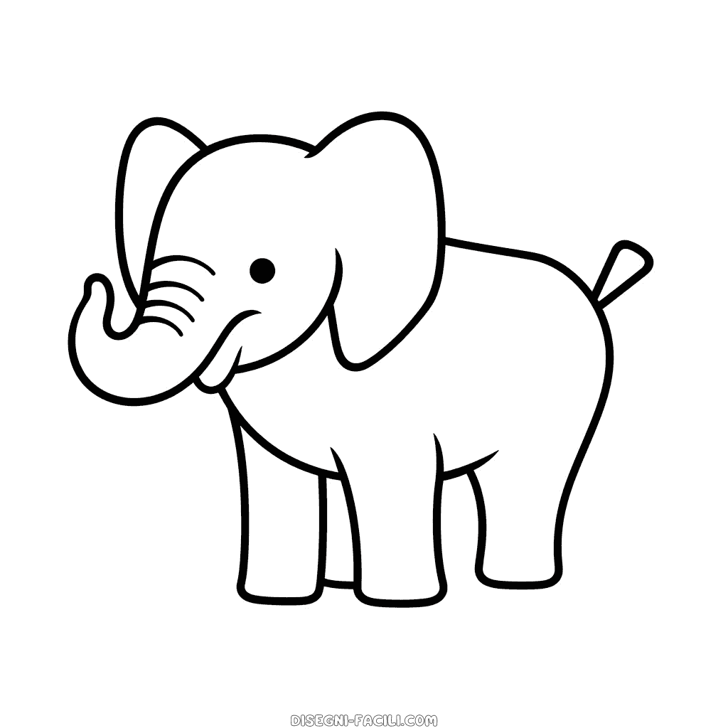 Disegno facile di elefante