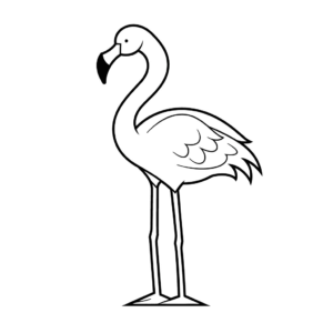 Disegno facile di fenicottero