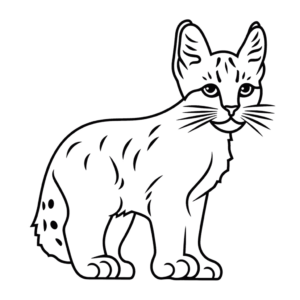 Disegno facile di gatto selvatico