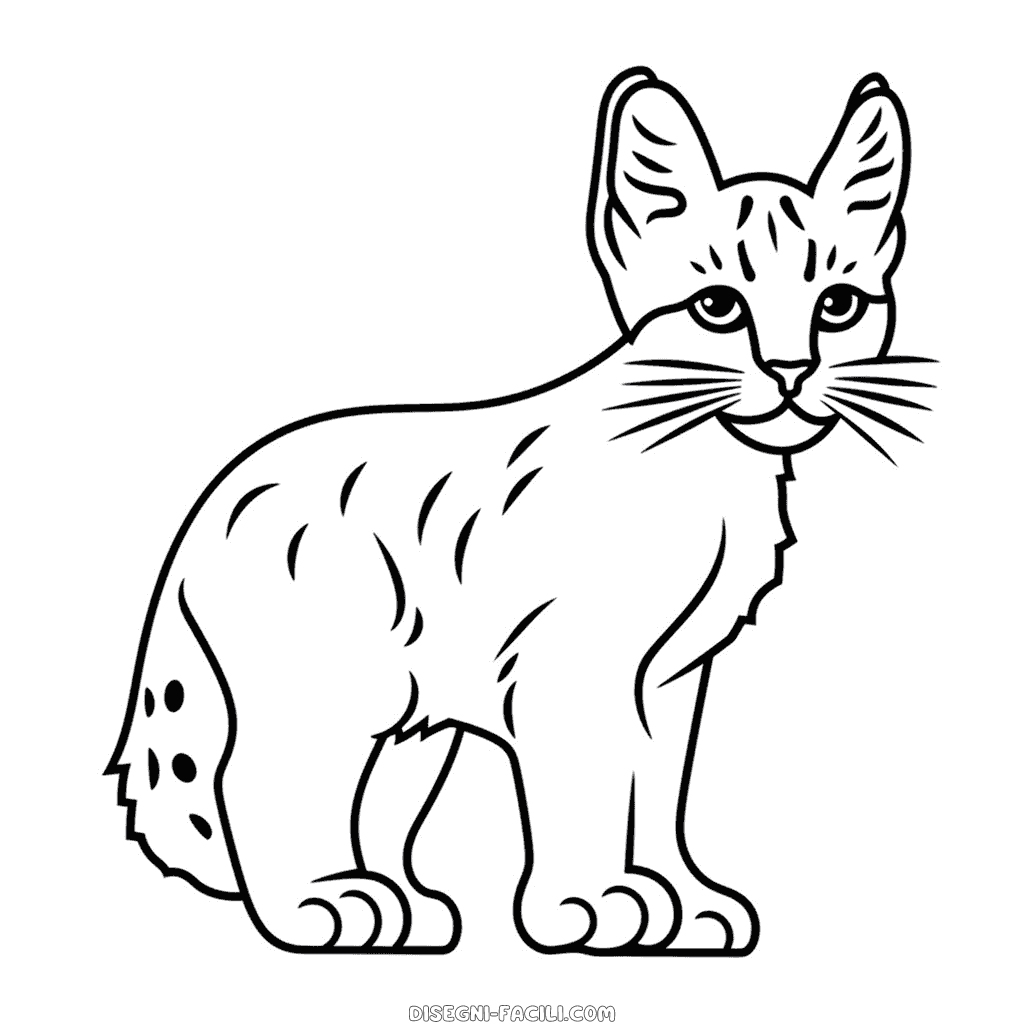 Disegno facile di gatto selvatico