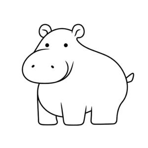 Disegno facile di ippopotamo