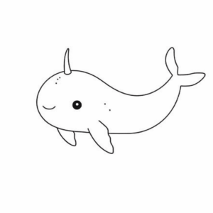 Disegno facile di narvalo