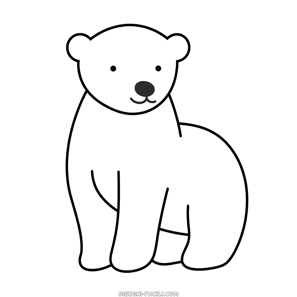 Disegno facile di orso polare