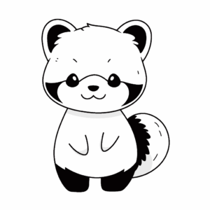 Disegno facile di panda rosso