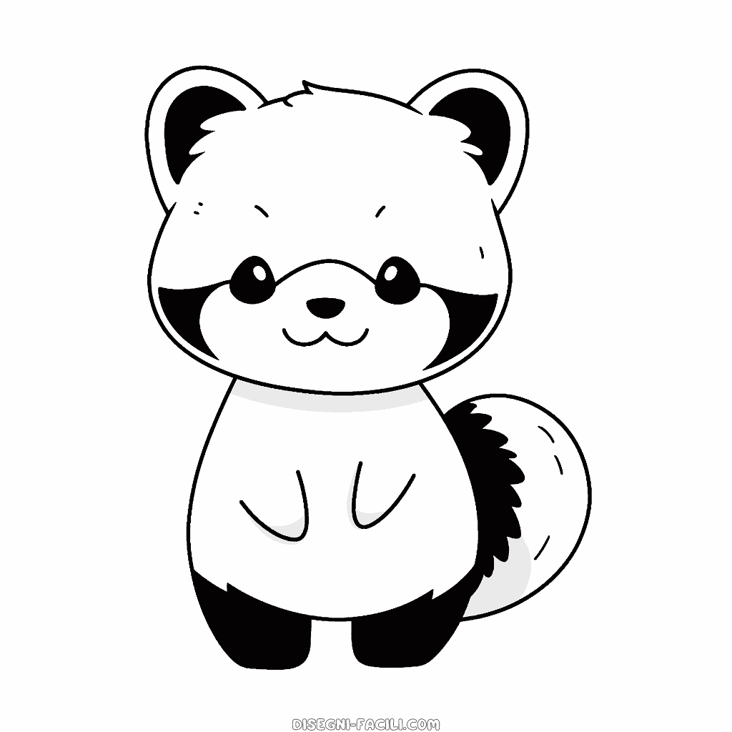 Disegno facile di panda rosso