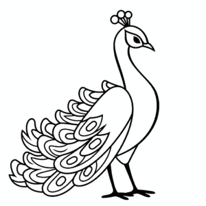 Disegno facile di pavone