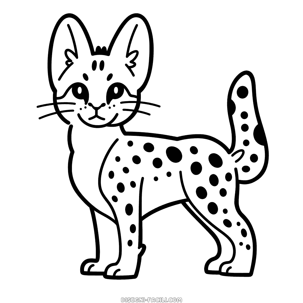 Disegno facile di serval