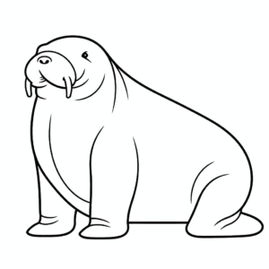 Disegno facile di tricheco