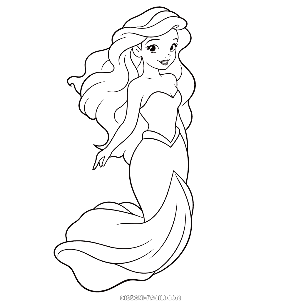 Disegno facile di ariel la sirenetta