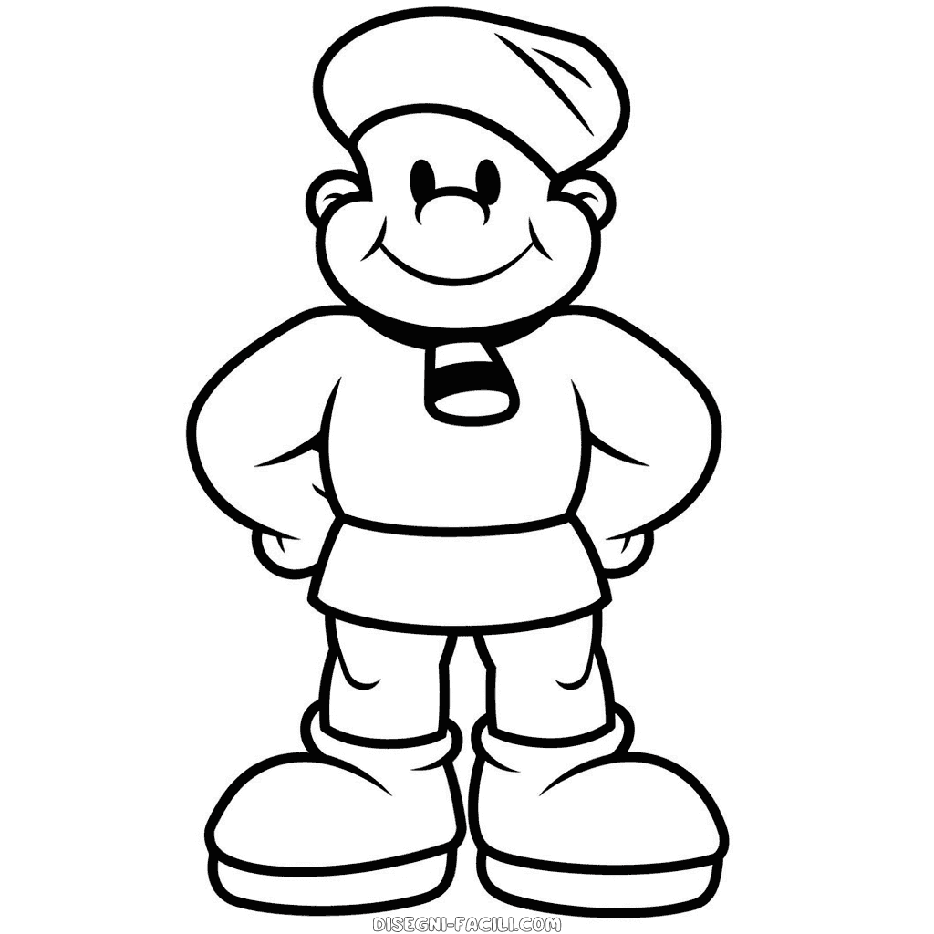 Disegno facile di bluto popeye