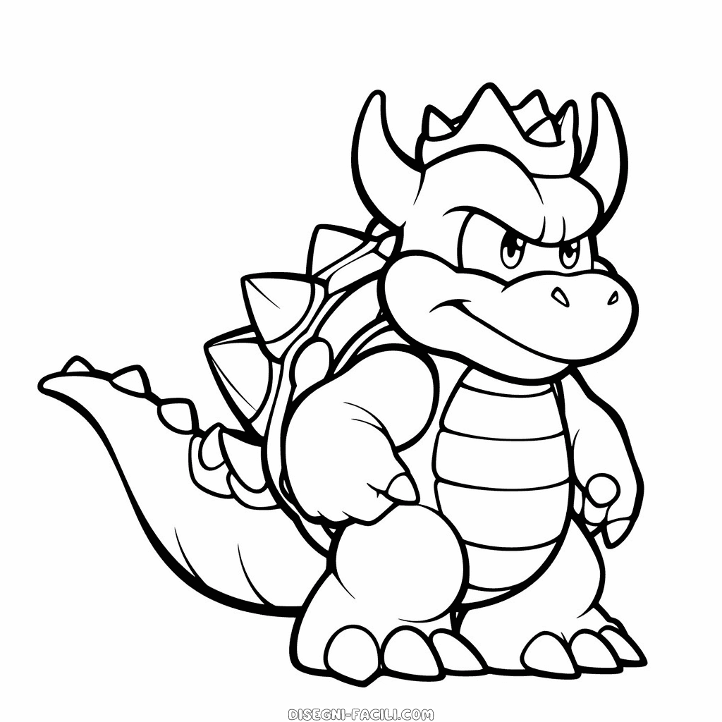 Disegno facile di bowser