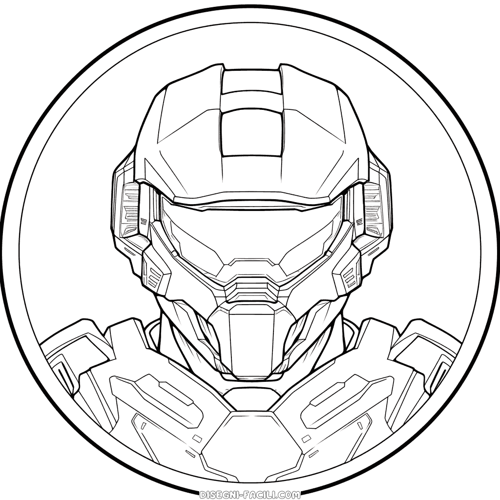 Disegno facile di capo maestro halo