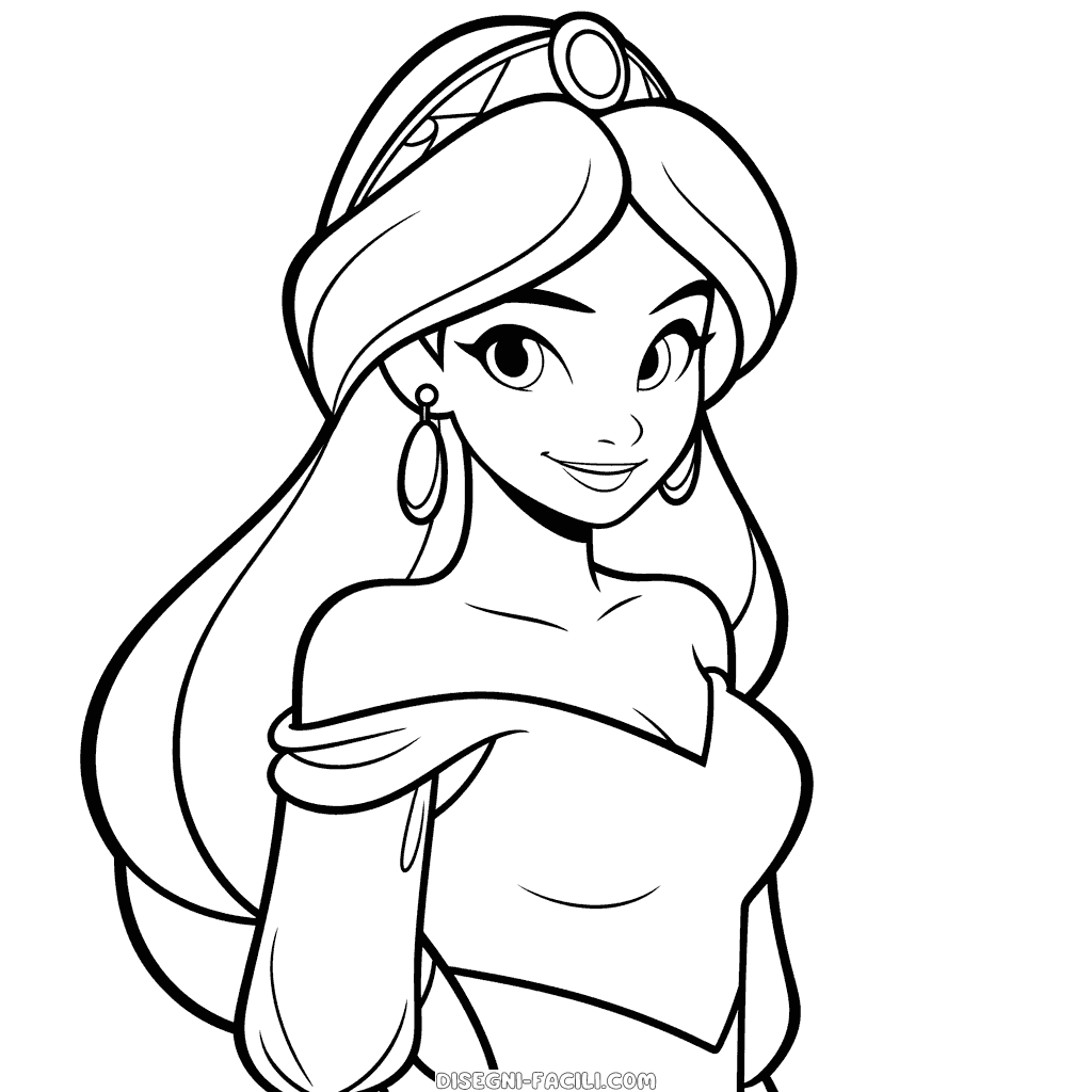 Disegno facile di gelsomino aladdin