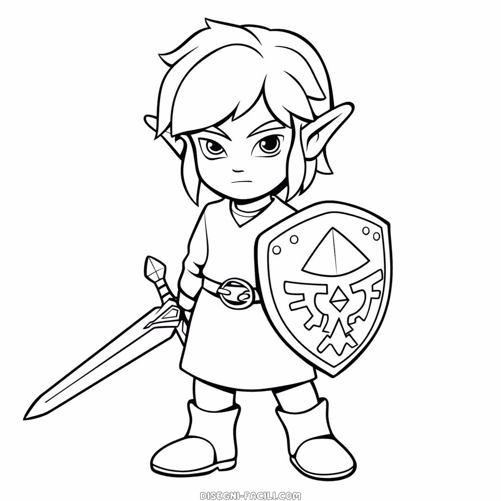 Disegno facile di link la leggenda di zelda