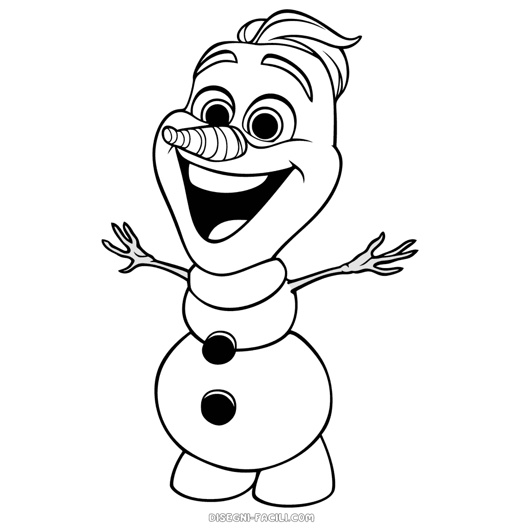 Disegno facile di olaf congelato