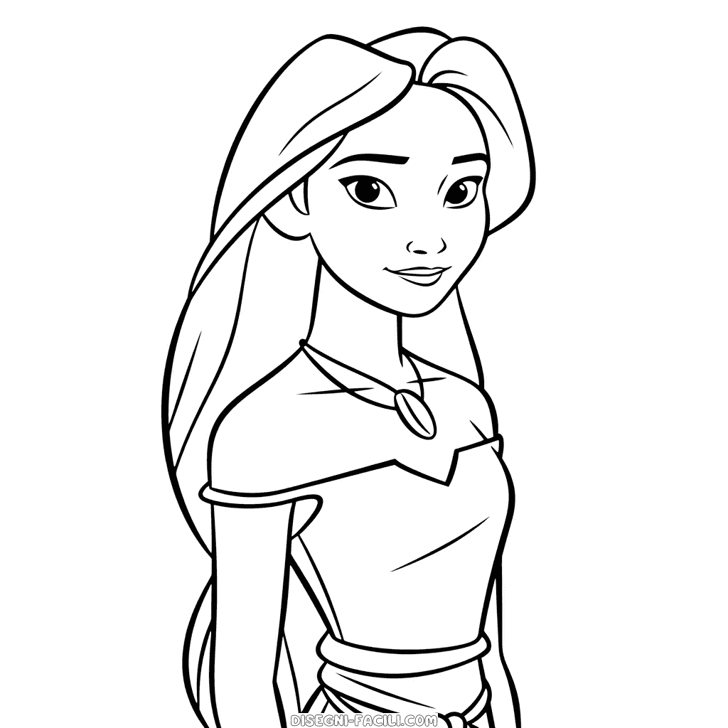 Disegno facile di pocahontas