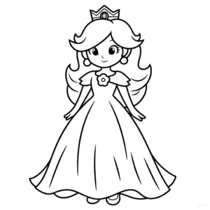 Disegno facile di principessa peach