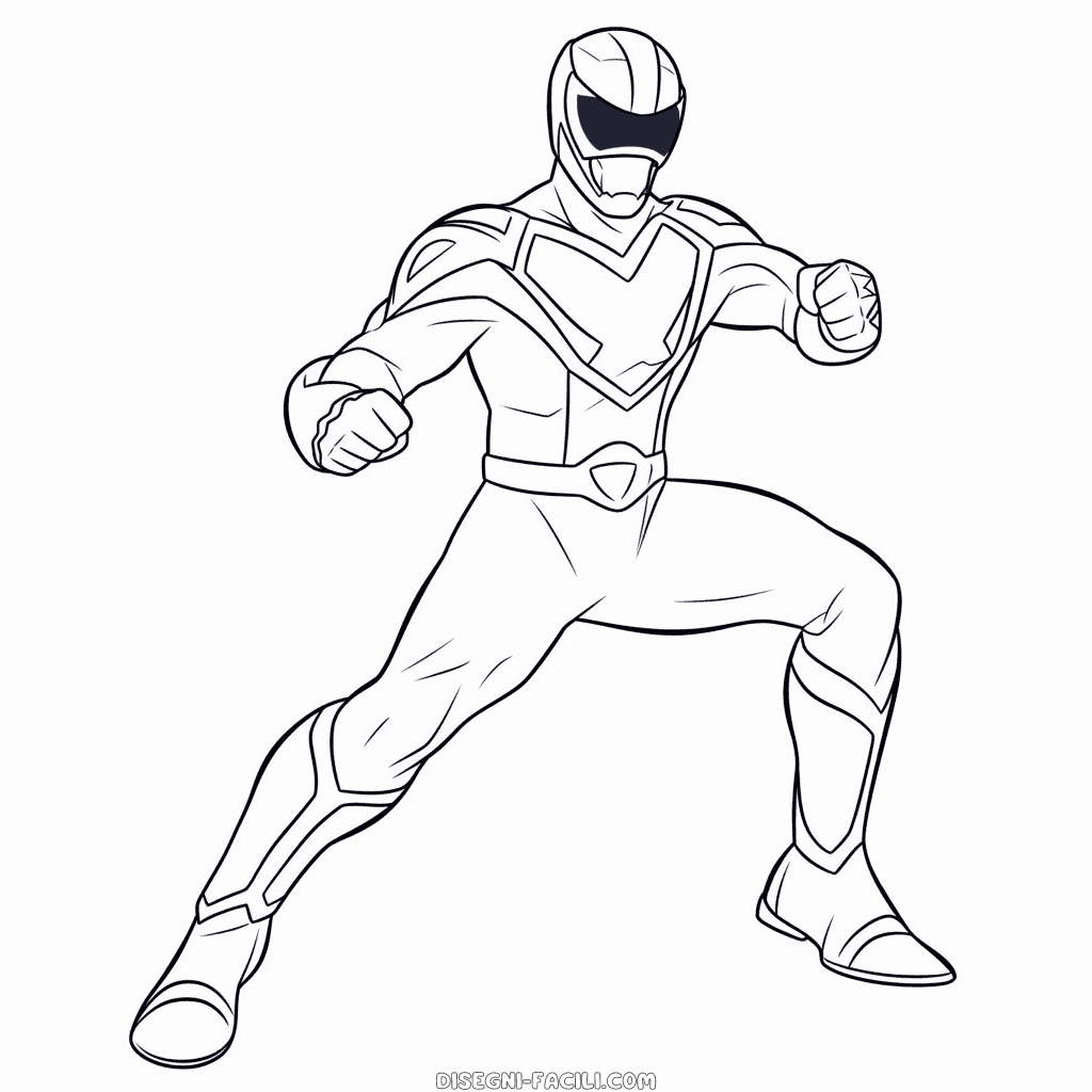 Disegno facile di ranger blu power rangers