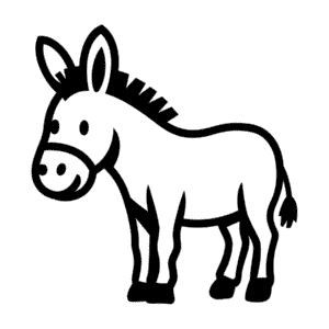 Disegno facile di Asino per bambini