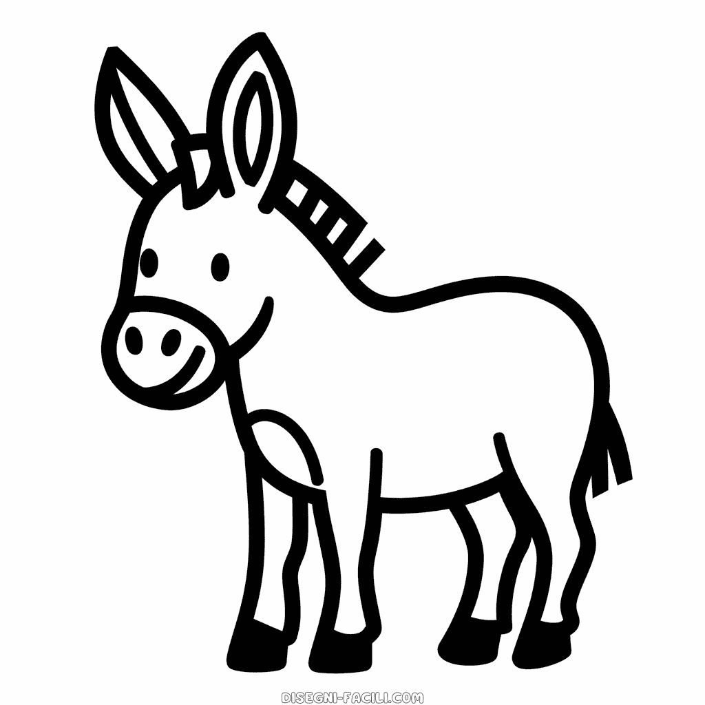 Disegno facile di Asino per bambino