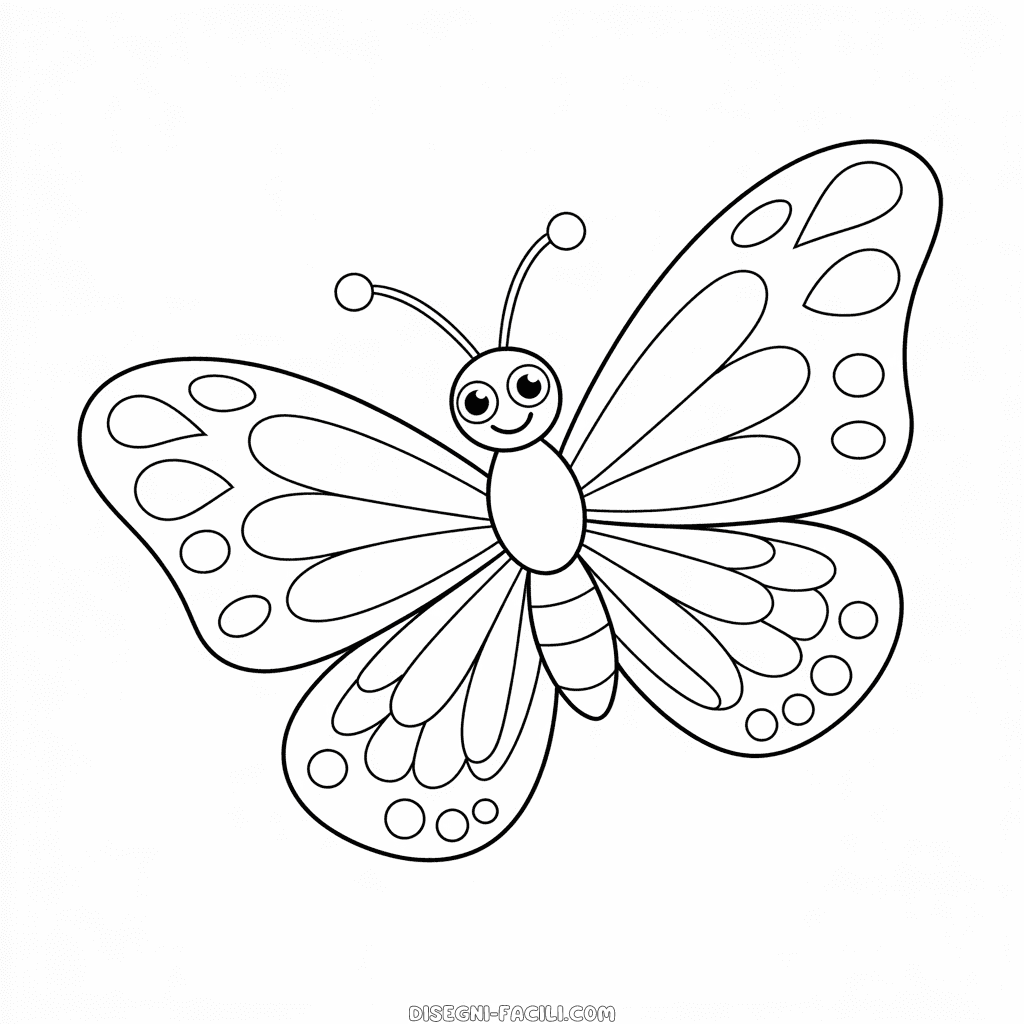 Disegno facile di Bellissima Farfalla