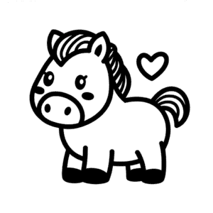 Disegno facile di Cavallo kawaii carino