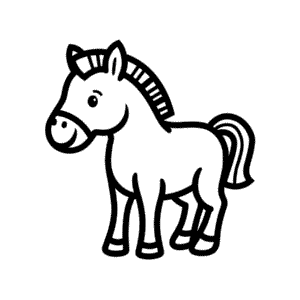 Disegno facile di Cavallo neonato