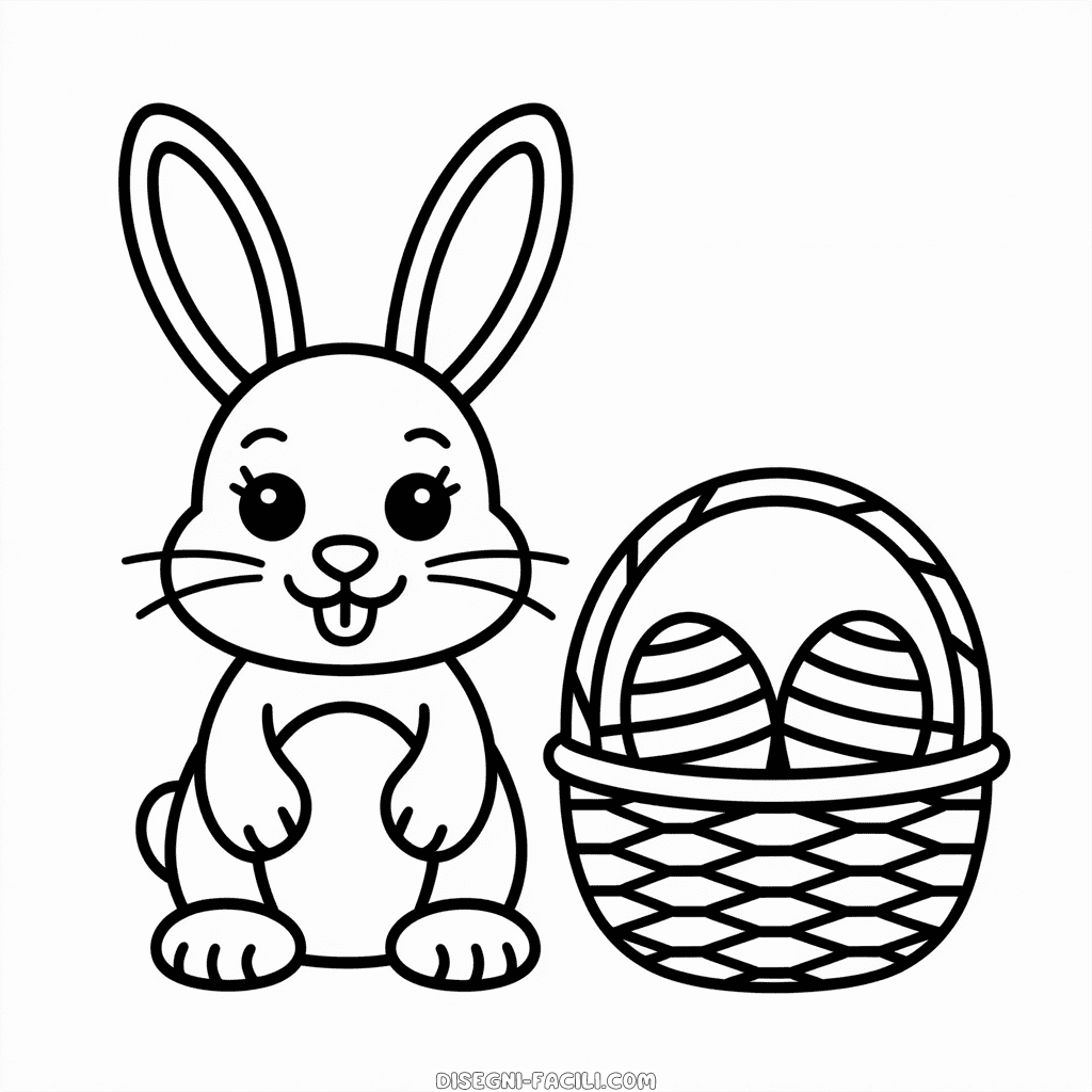 Disegno facile di Coniglietto di Pasqua