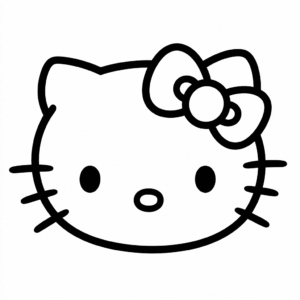Disegno facile di Faccia di Hello Kitty