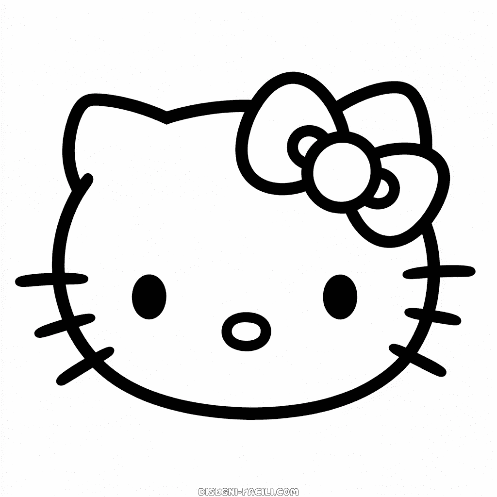 Disegno facile di Faccia di Hello Kitty