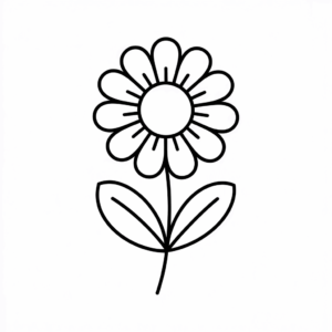 Disegno facile di Fiore Semplice