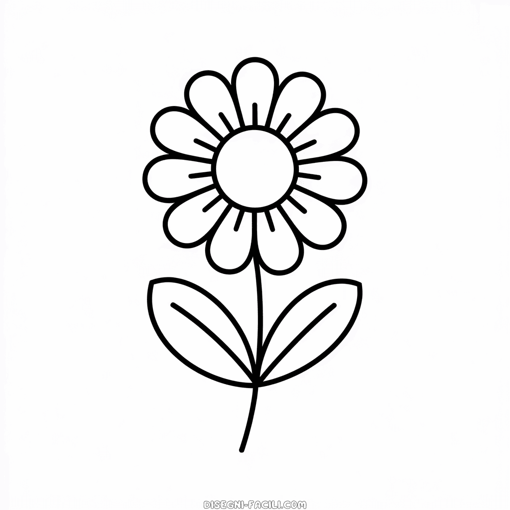 Disegno facile di Fiore Semplice