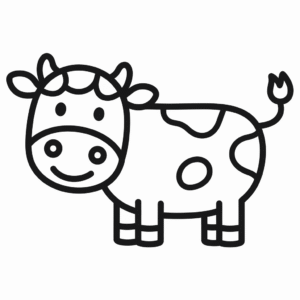 Disegno facile di Mucca bianca e nera
