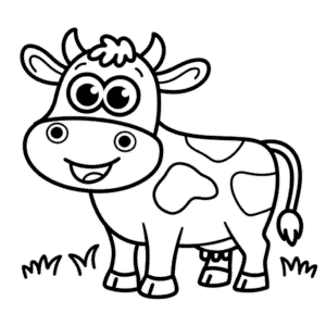 Disegno facile di Mucca dei cartoni animati