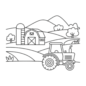 Disegno facile di Paesaggio agricolo