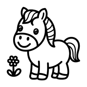 Disegno facile di Piccolo cavallo