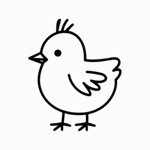 Disegno facile di Pollo di Pasqua