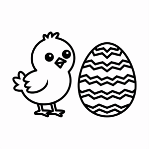 Disegno facile di Pulcino di Pasqua