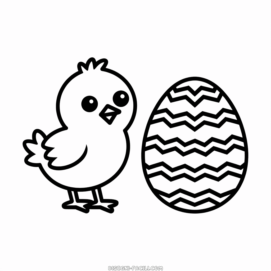Disegno facile di Pulcino di Pasqua