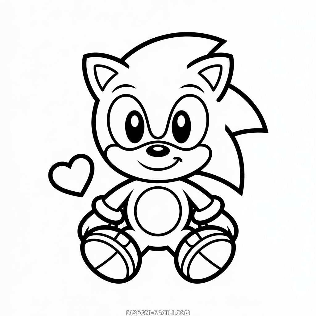 Disegno facile di Simpatico Baby Sonic