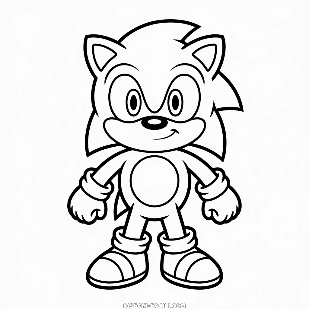 Disegno facile di Sonic Classico