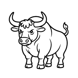 Disegno facile di Toro arrabbiato