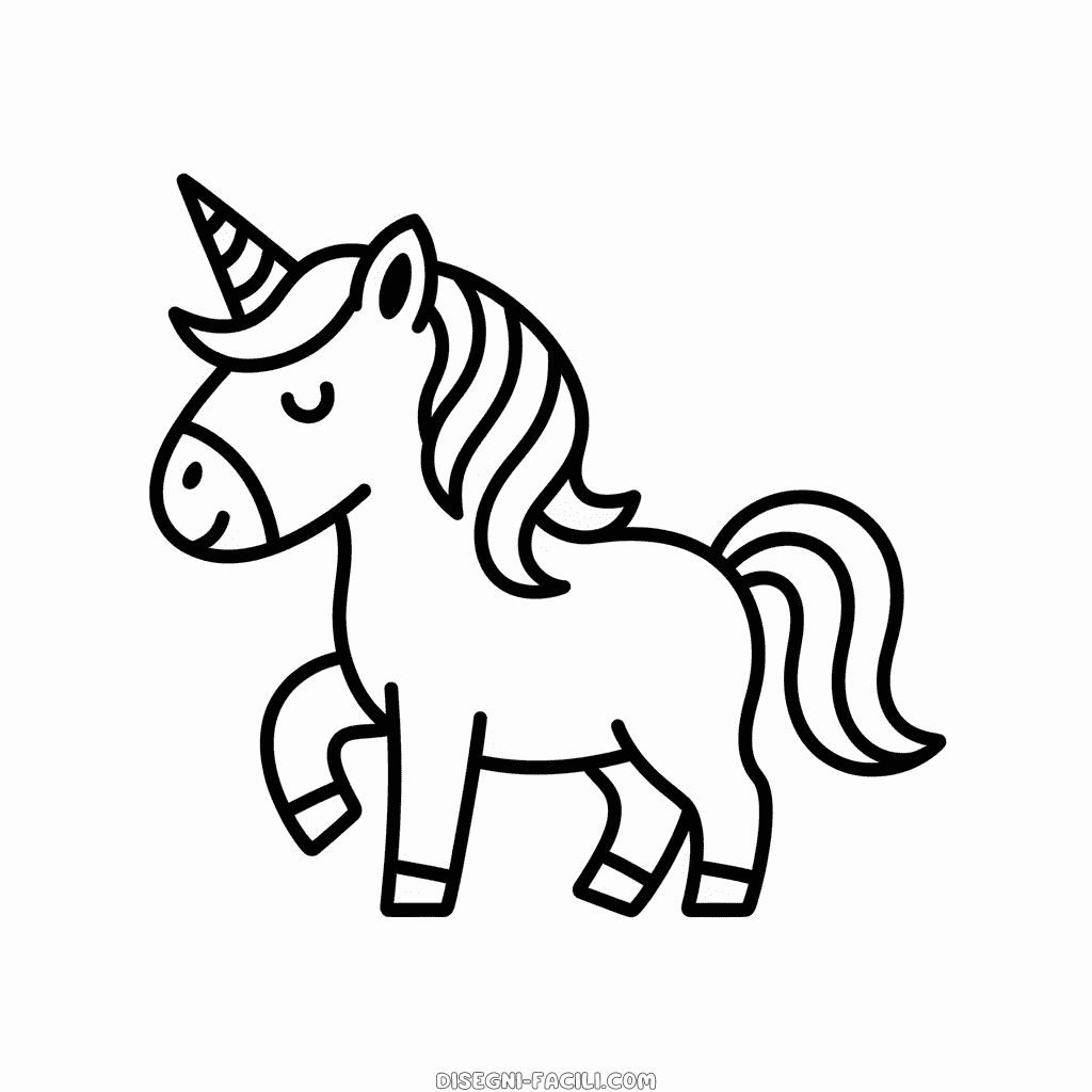 Disegno facile di Unicorno Carino