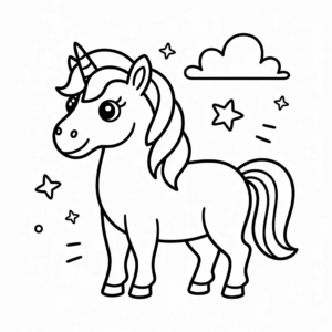 Disegno facile di Unicorno dei cartoni animati