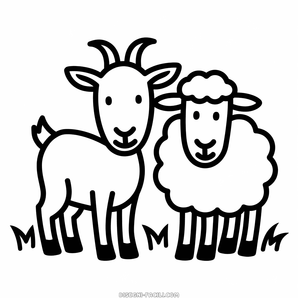 Capra e pecora Disegno Facile