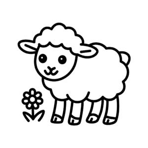 Disegno Facile di Pecore Bebé