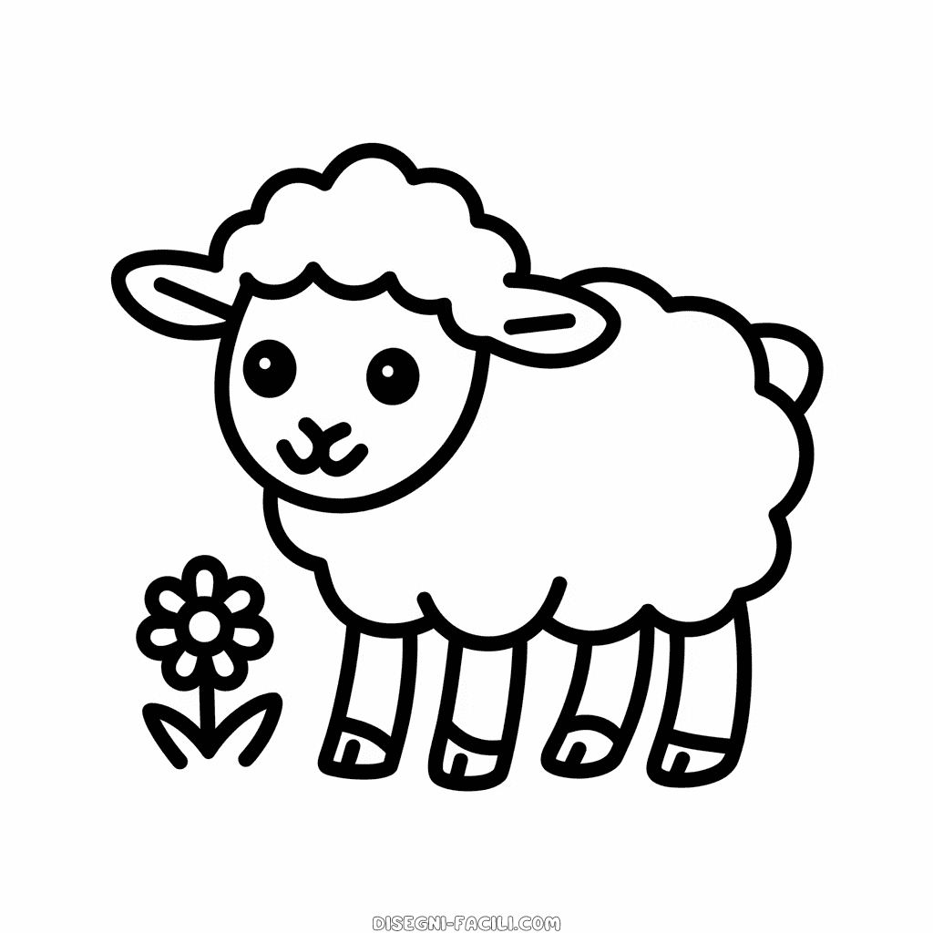 Disegno Facile di Pecore Bebé